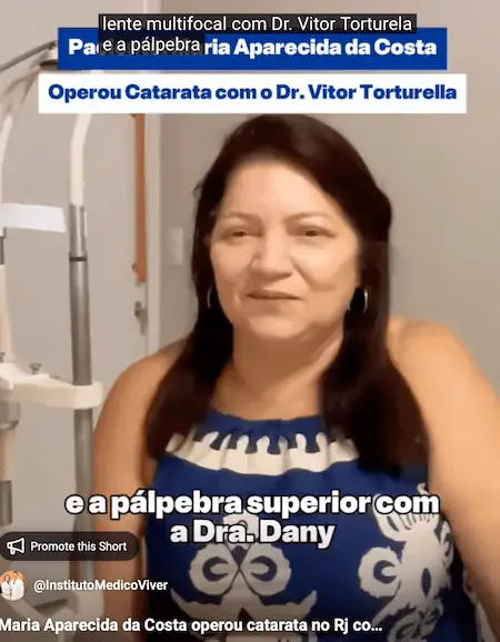 Paciente fez cirurgia de catarata e blefaroplastia juntas no RJ