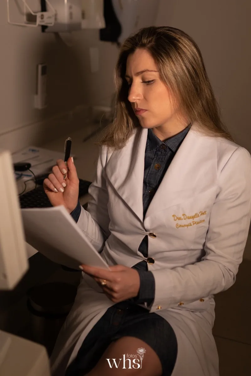 Avaliação pré-operatória comparando lipoenxertia e preenchimento — Dra. Danyelle Hott Torturella