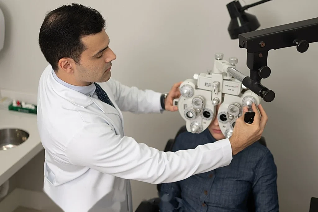 Exame de refração ocular para cirurgia refrativa — Dr. Vitor Torturella, São João de Meriti